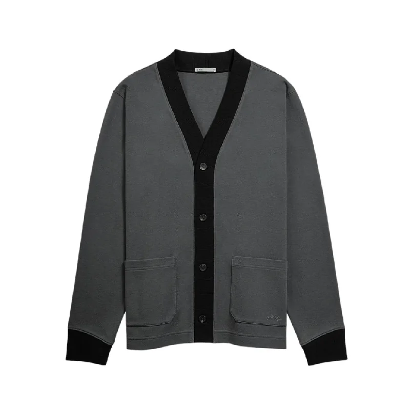 Early Access Byron Pique Contrast Cardigan Forged Iron