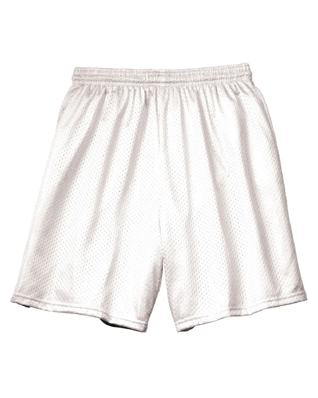 Unmissable Offer A4 Adult Seven Inch Inseam Mesh Shorts | White