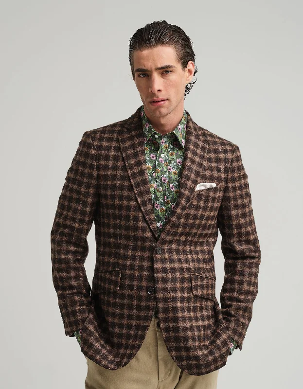 Weekend Savings Spectacle Brown & Black Gingham Jacket