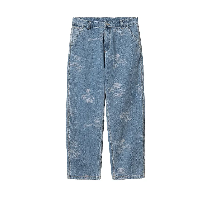Daily Special Carhartt WIP - Stamp Pant (Stamp Print, Blue Bleached)