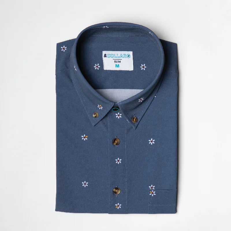 Overstock Sale Range Shirt - Navy w/ Swiss Flowers