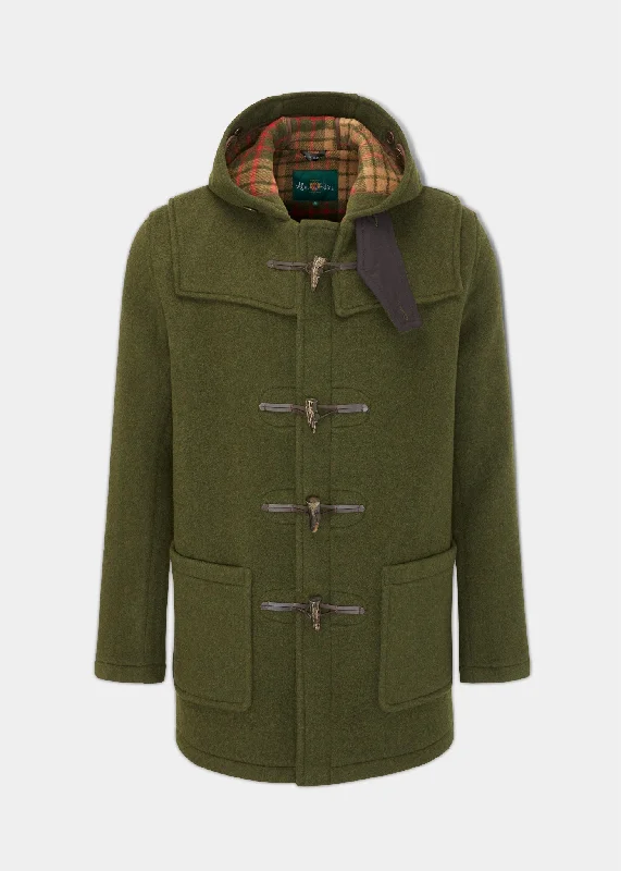 Take Advantage Alcombey Check Back Duffle Coat In Loden