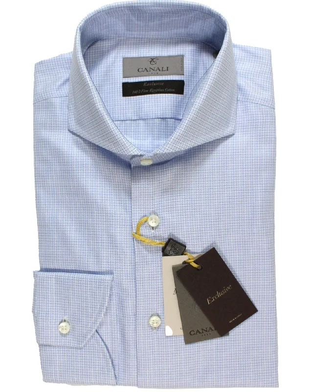 Weekend Savings Sensation Canali Dress Shirt Exclusive Collection White Blue Design - Modern Fit 40 - 15 3/4 Weekend Savings Sensation Canali Dress Shirt Exclusive Collection White Blue Design - Modern Fit 40 - 15 3/4