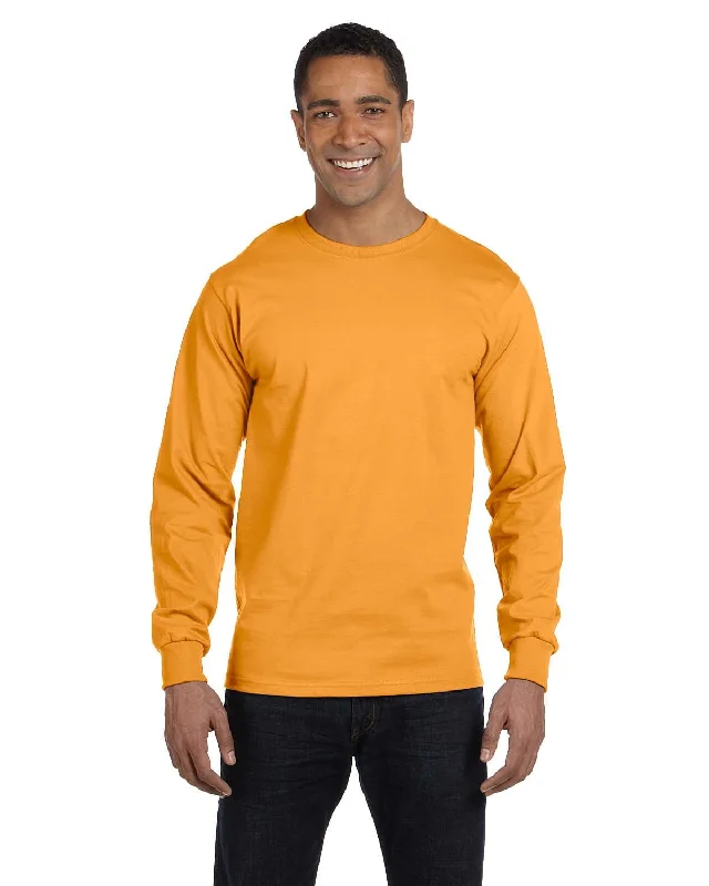 Huge Discounts Hanes Long Sleeve Beefy-T T-Shirt | Gold