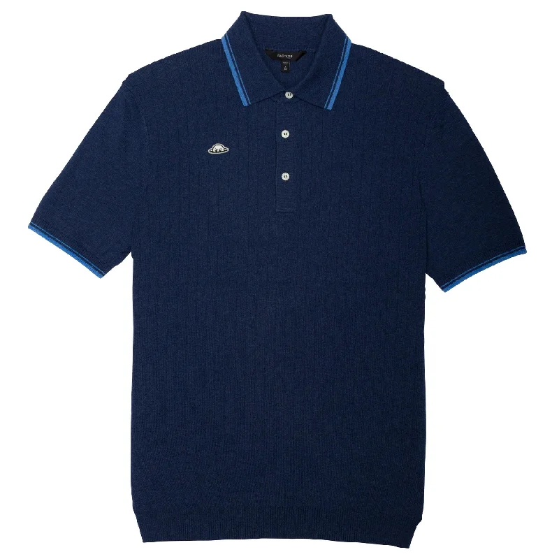 The Best Deal Union Recycled Rib Stripe Polo Navy - 2025