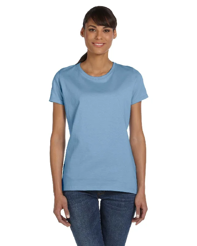 Discount Mania Fruit of the Loom Ladies Heavy Cotton T-Shirt | Light Blue