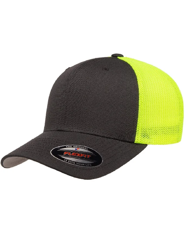Weekend Savings Bonanza Yupoong Flexfit 6-Panel Trucker Cap | Chrcl/ Neon Yllw