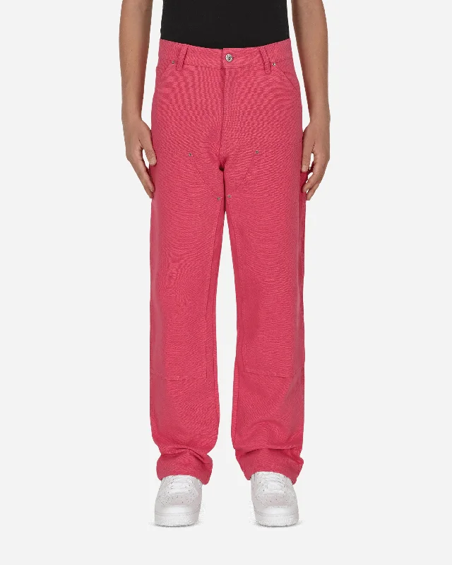 Discount Mania Canvas Workwear Pants Pink