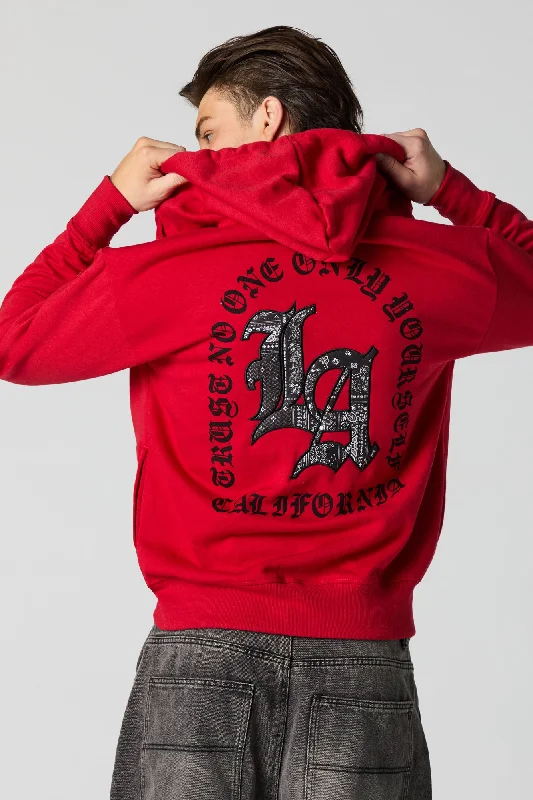 Weekend Bargains to Relish Gothic Embroidered Graphic Fleece Jacket