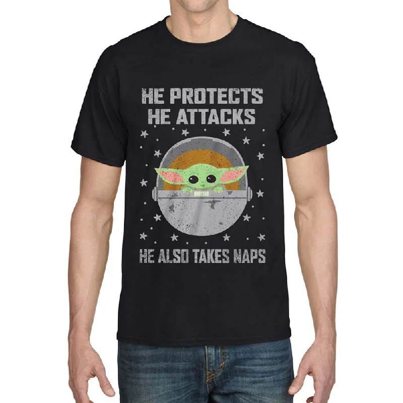 Price Slash Star Wars The Mandalorian Protects And Attacks T-Shirt