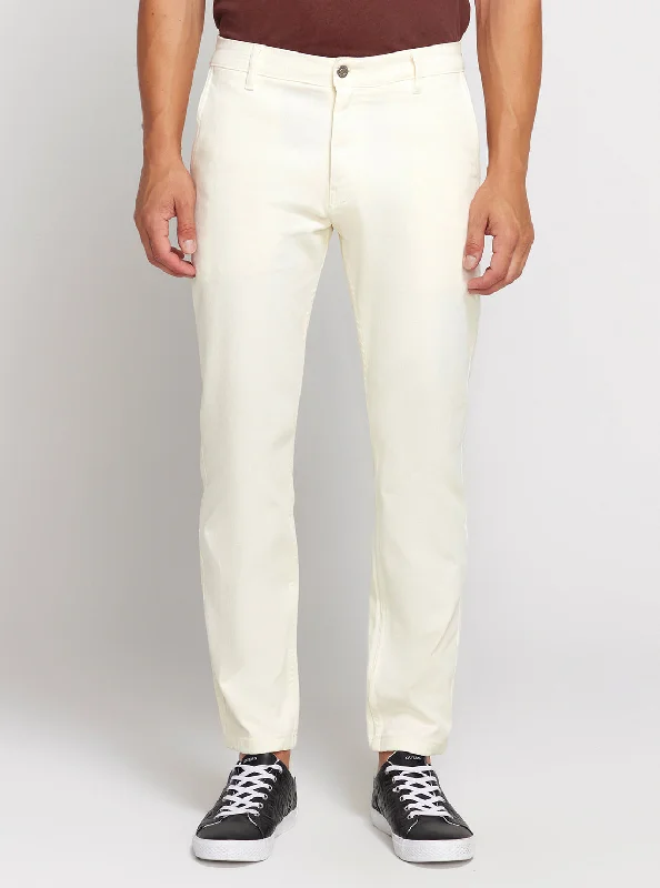 Unwind with Weekend Discounts White Low-Rise Straight-leg Angel Chino Pants