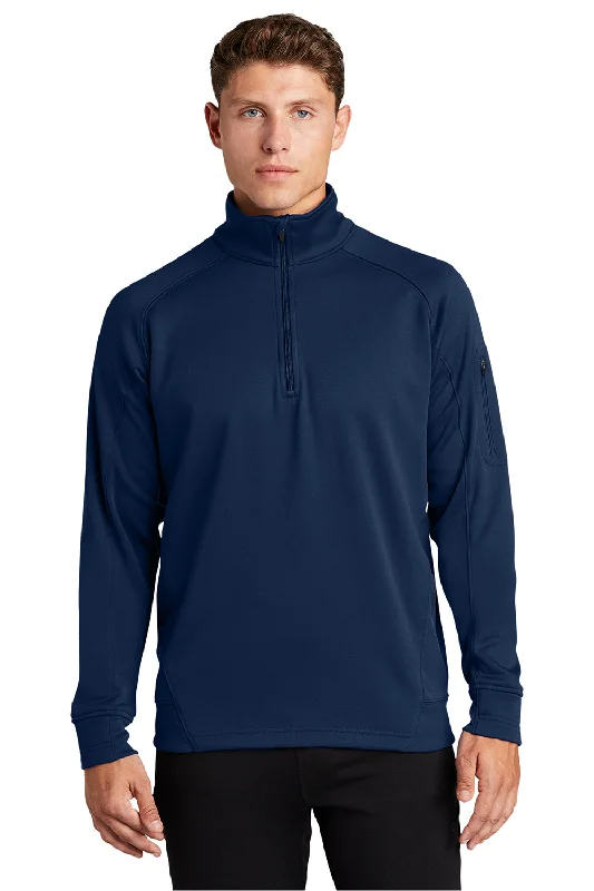 Massive Savings Sport-Tek Mens Tech Moisture Wicking Fleece 1/4 Zip Sweatshirt w/ Pocket - True Navy Blue