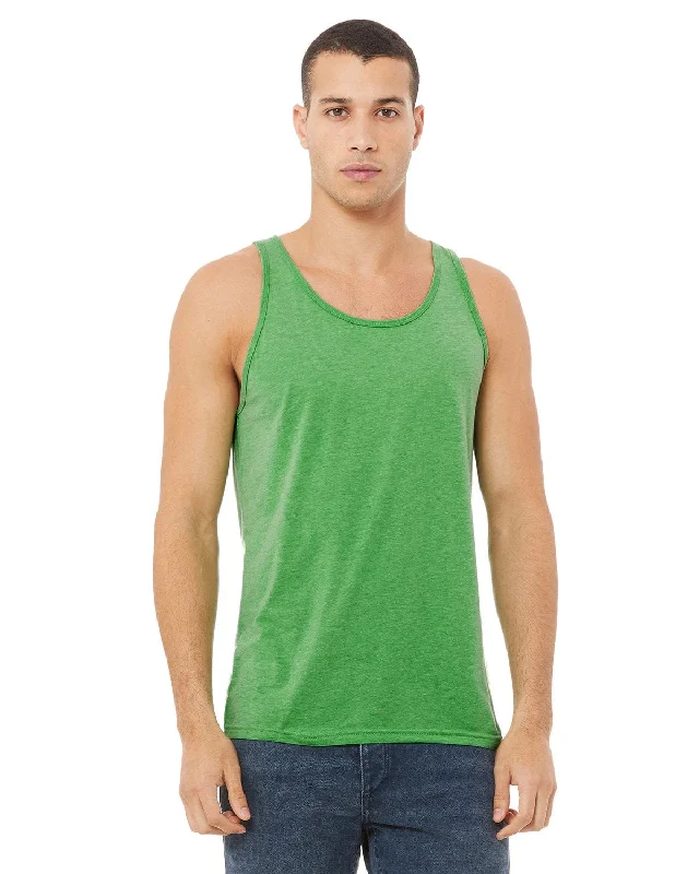 Closeout Bella+Canvas Unisex Jersey Tank | Green Triblend
