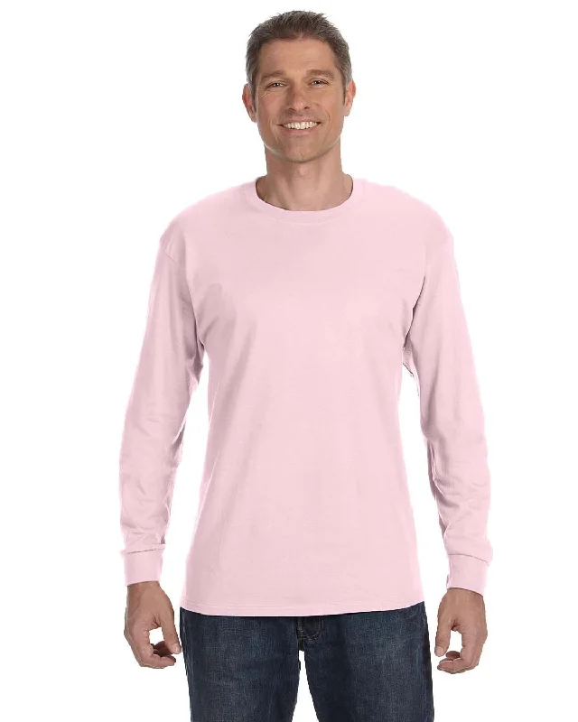 Steal Deal Hanes Tagless ComfortSoft Long Sleeve T-Shirt | Pale Pink