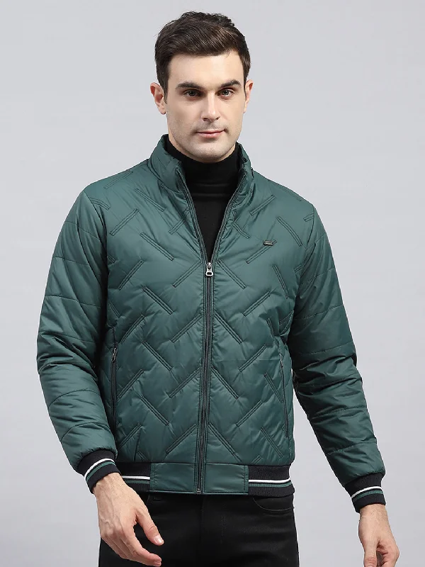 Special Price Men Green Solid Detachable Hood Full Sleeve Jacket