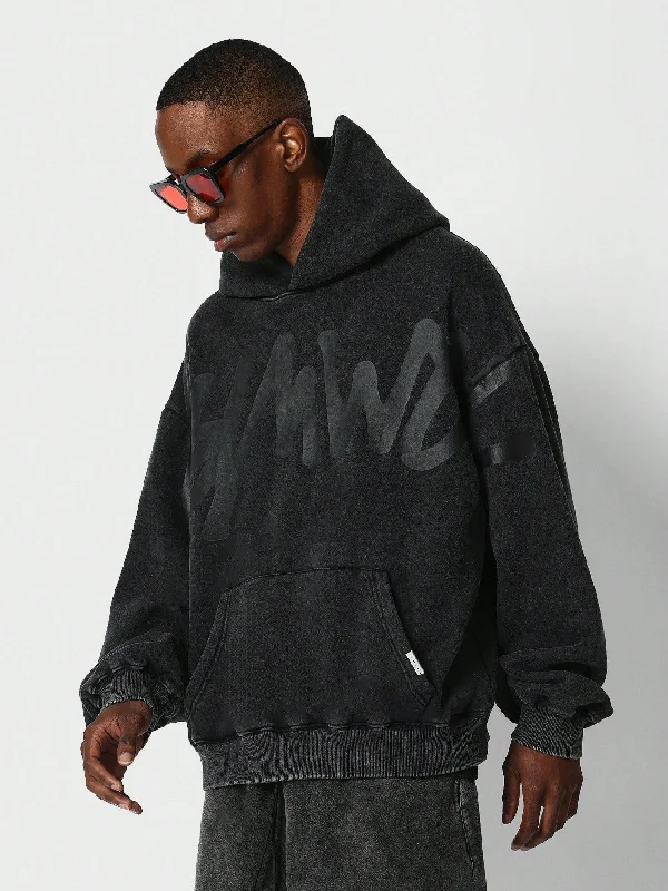 Weekend Deals to Brighten Your Day Oversized Fit Washed Hoodie With Front Graphic