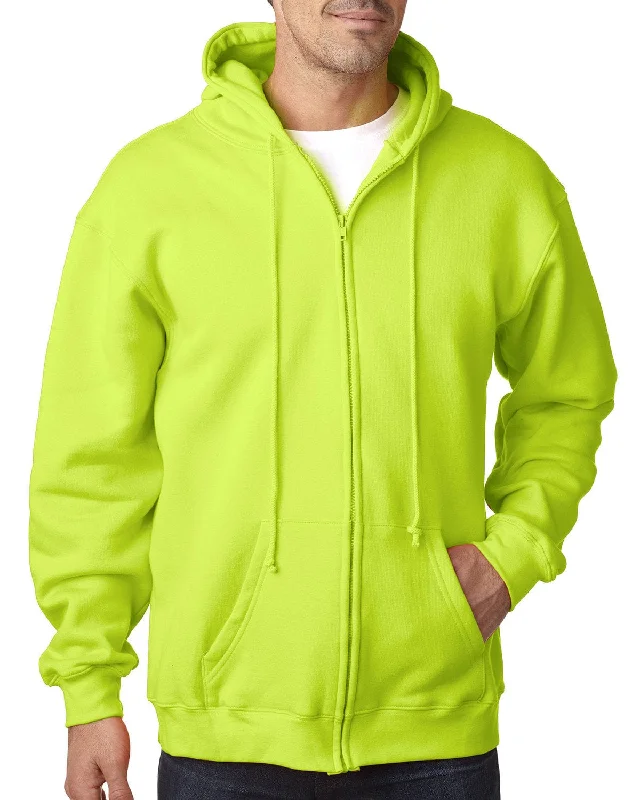 Closeout Sale Bayside USA Made Hooded Full-Zip Fleece | Lime Green
