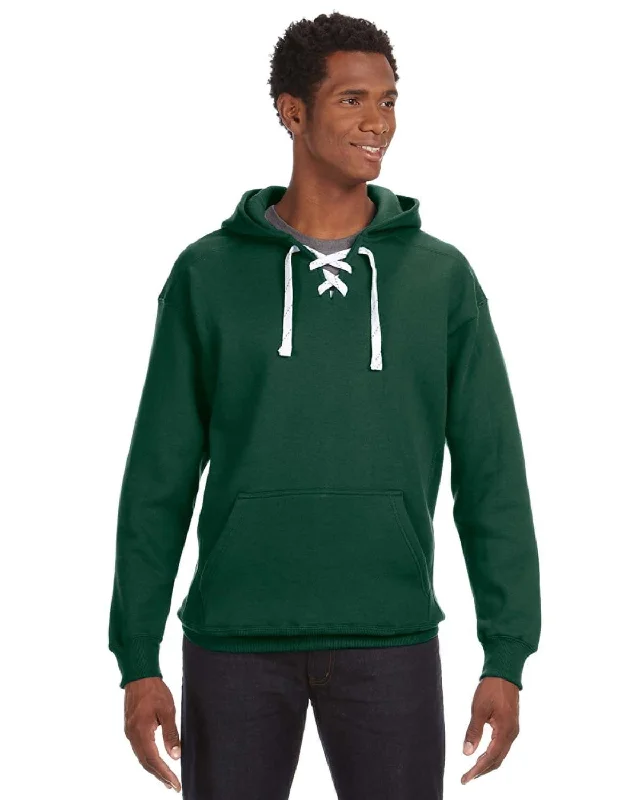 Bonus Savings J America Adult Sport Lace Hooded Sweatshirt | Forest Green