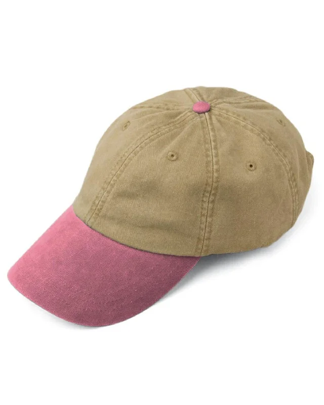Weekend Discounts to Snag Adams Low-Profile Washed Pigment-Dyed Cap | Khaki/ Coral