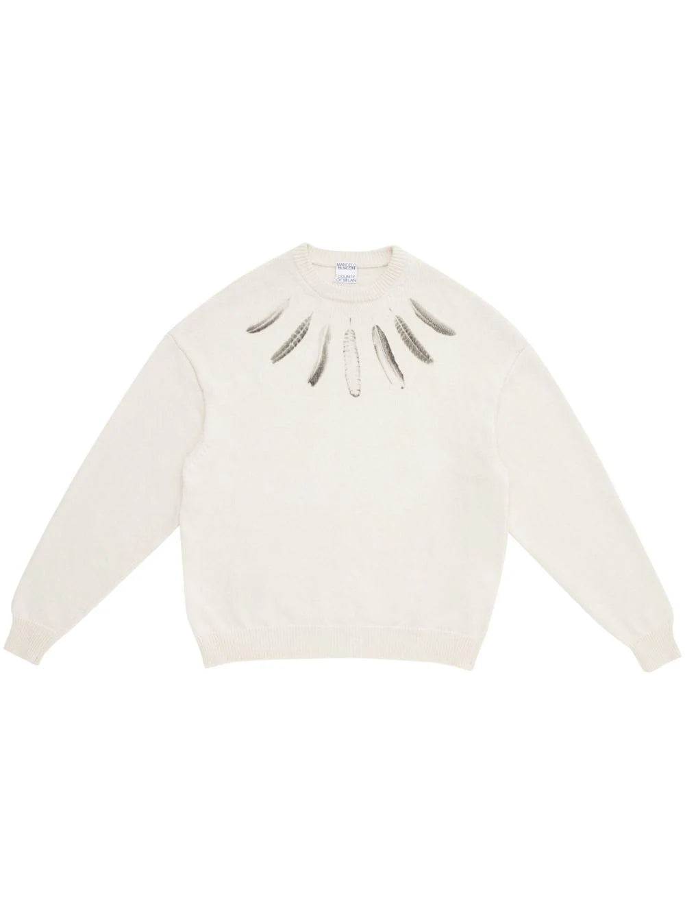 Early Bird Discount Feather-Print Crew-Neck Jumper