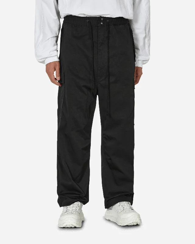 Flash Deals Nylon Drawstring Cargo Pants Black