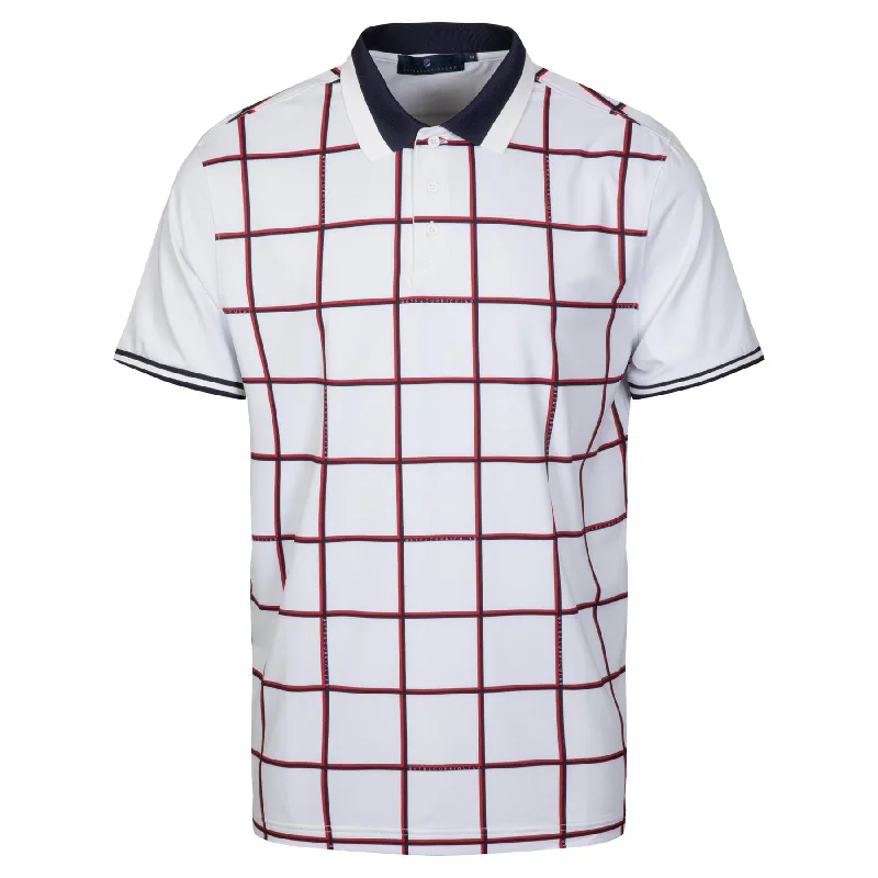 Weekend Deals That Wow Platt Polo Bright White Grid - SS24