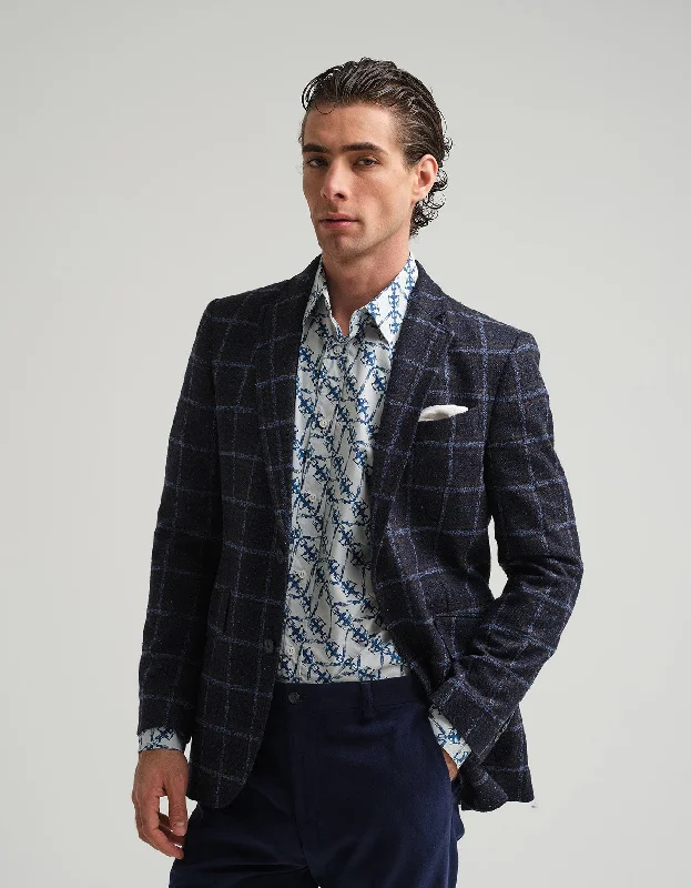Weekend Bargains to Celebrate Blue Windowpane Check Jacket