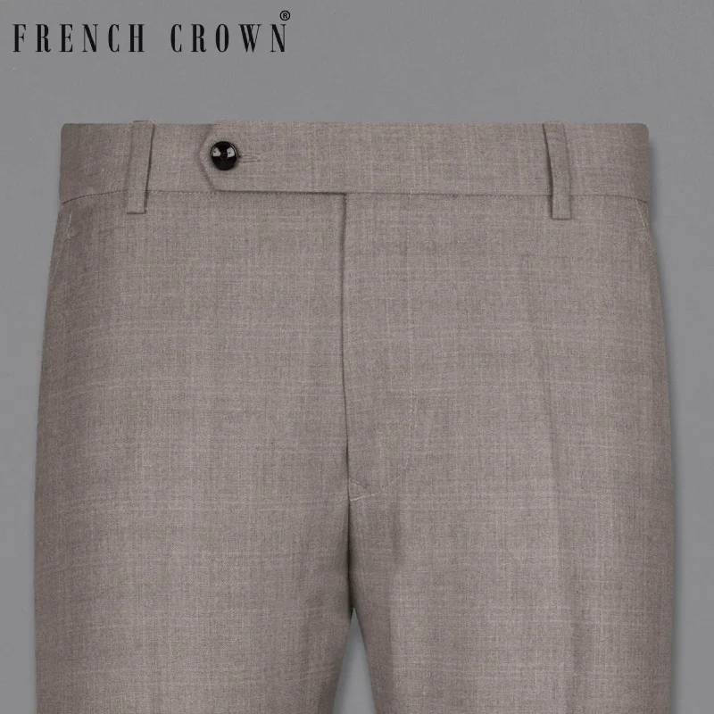 Savings Event Venus Gray Subtle Plaid Wool Rich Pant