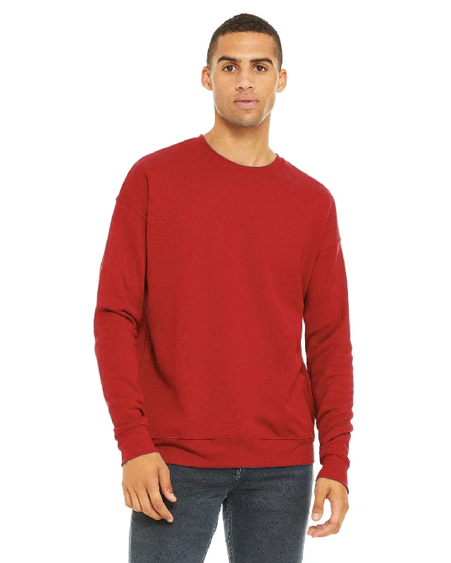 Deal Zone Bella+Canvas Unisex Drop Shoulder Fleece Crewneck Sweatshirt | Red