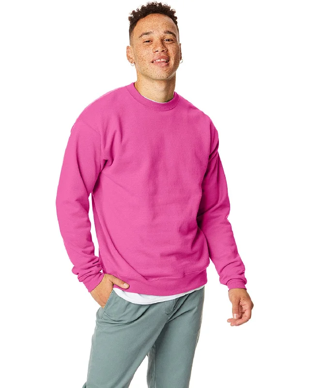 Sale Alert Hanes 50/50 Crewneck Sweatshirt | Wow Pink