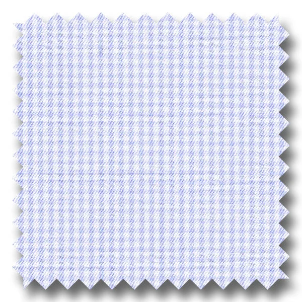 Midnight Madness Light Blue Check 200 2Ply Broadcloth - Custom Dress Shirt