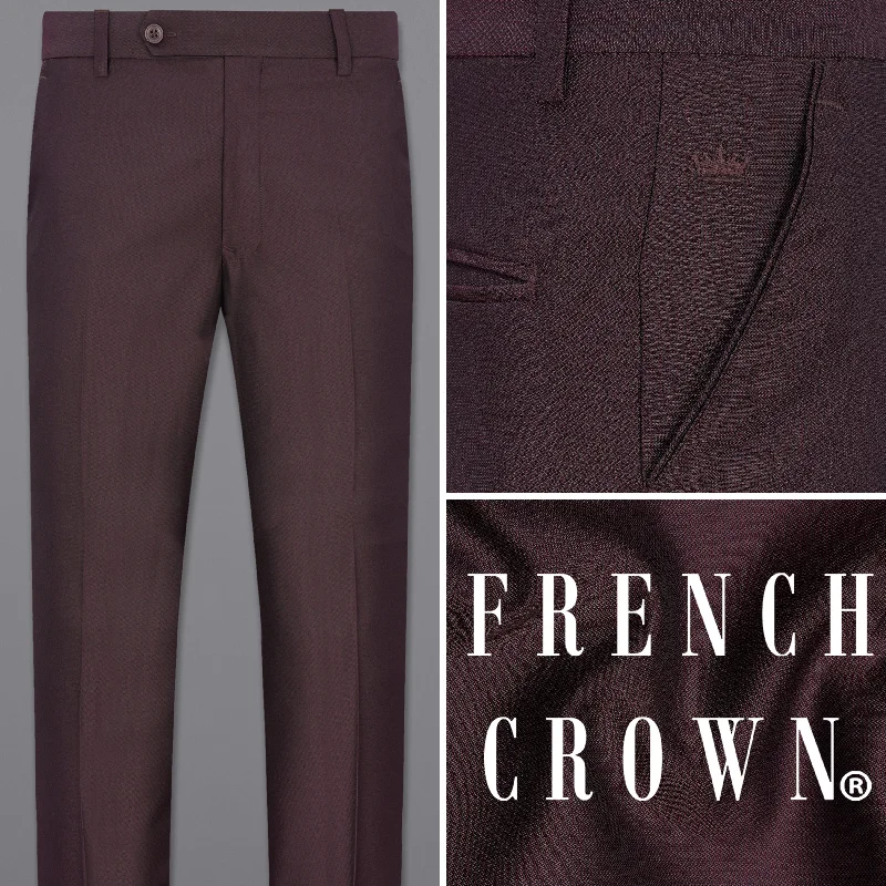 Hurry In Bistre Wine Solid Pant
