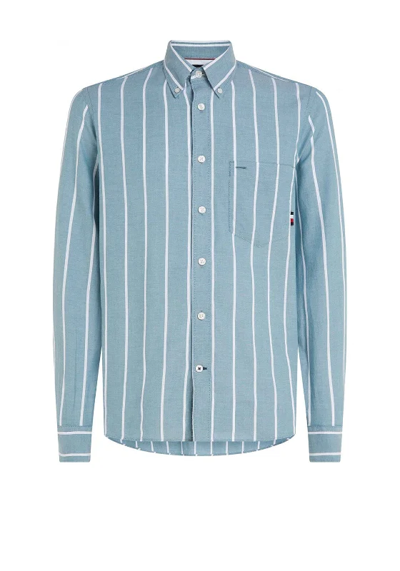 New Deal Tommy Hilfiger Oxford Stripe Shirt, Frosted Green