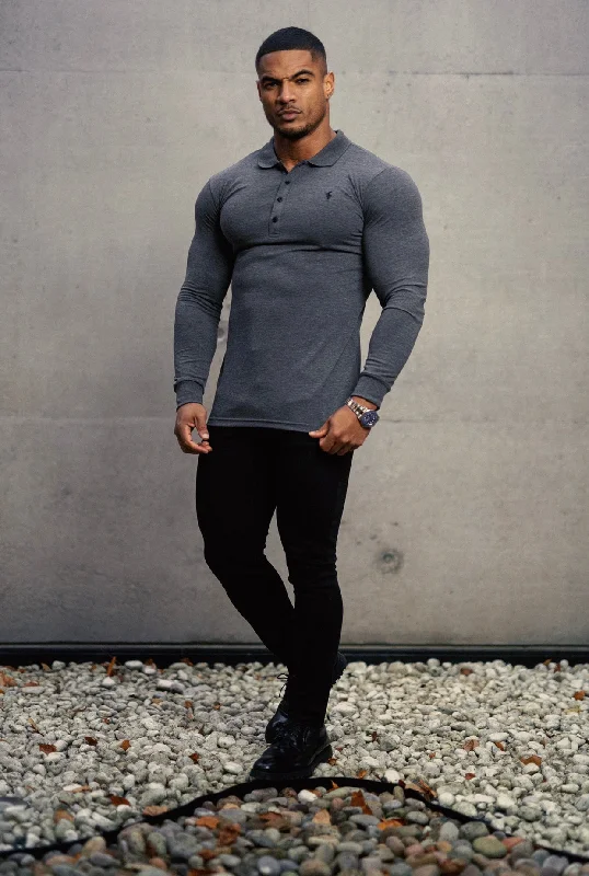 Unbeatable Prices Father Sons Classic Dark Grey Long Sleeve Polo Shirt FSH037