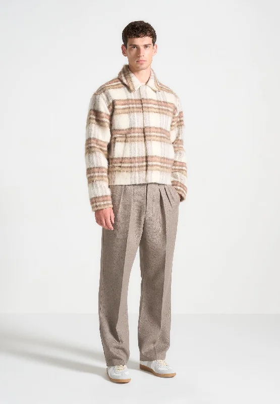 Weekend Savings Sensation Brushed Checked Jacket - Cream