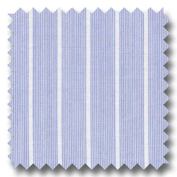Season Finale Sale Blue Stripe 2Ply Broadcloth - Custom Dress Shirt