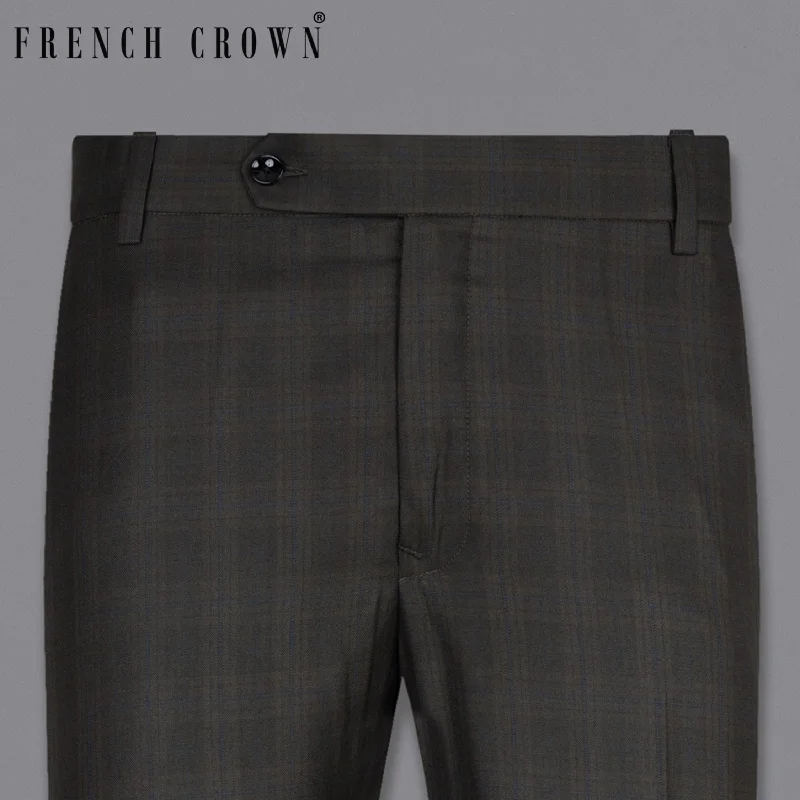 Final Markdown Thunder brown Plaid Wool Rich Pant
