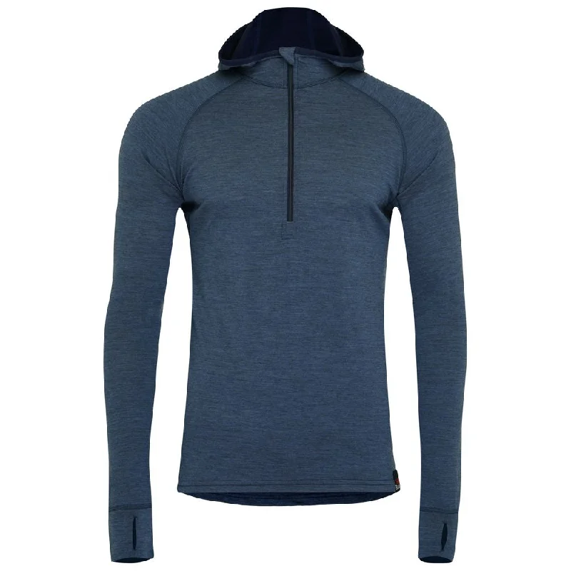 Today’s Special Mens Merino 200 Zip Neck Hoodie (Denim)