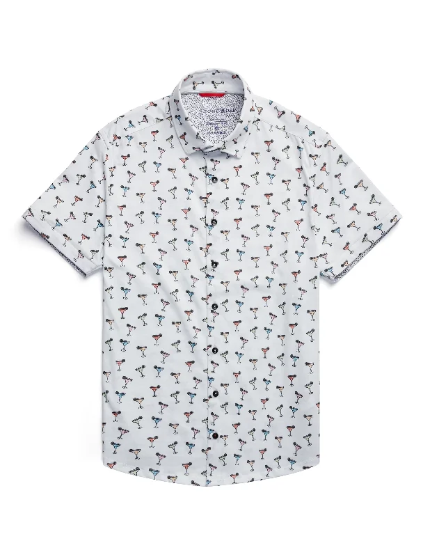 Price Break White Margarita Short Sleeve Print Shirt