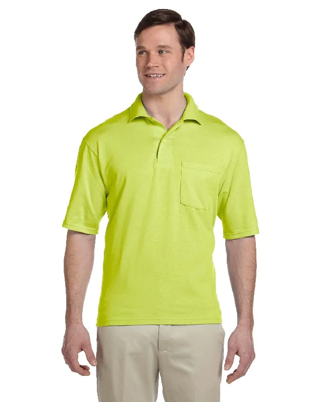 Price Drop Alert Jerzees 50/50 Jersey Knit Polo W/Pocket | Safety Green