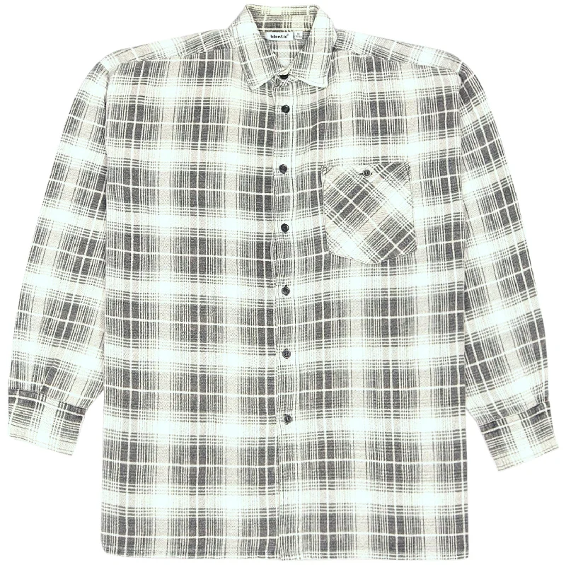 Online Exclusive Identic Checkered Flannel Shirt Beige Black