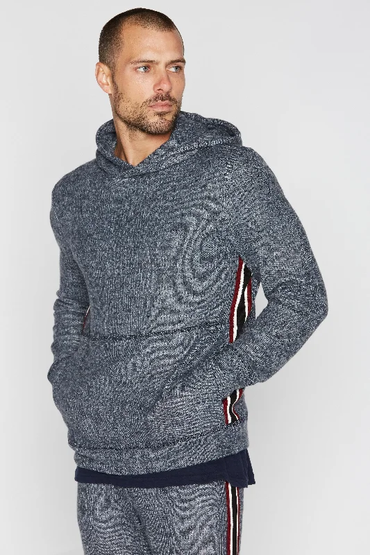 Weekend Deals That Sparkle Men's Soft Knit Melange Side Stripe Hoodie