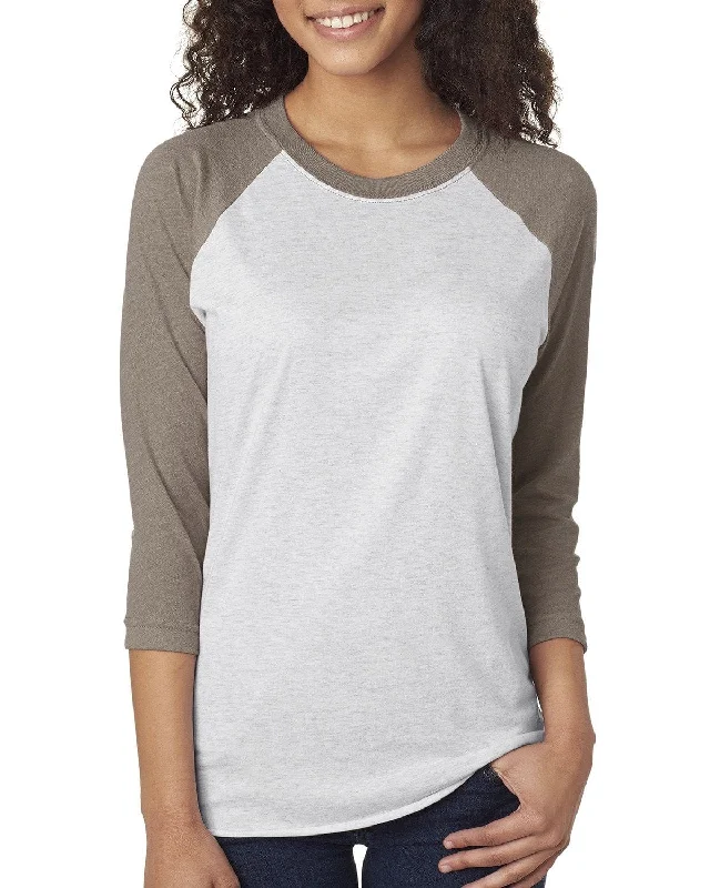 Massive Deal Next Level Unisex Triblend 3/4-Sleeve Raglan Tee | Ven Gr/ Hthr Wht