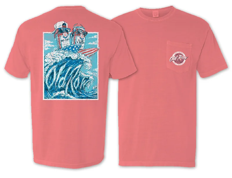 Markdown Sale Bad Day To Be A Beer Surf's Up Pocket Tee