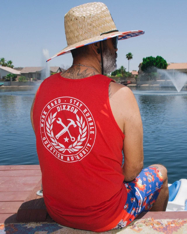 Price Slash Crested Tank - Red & White