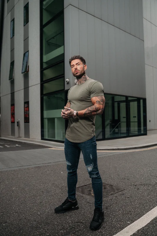 Weekend Savings Bonanza Father Sons Classic Khaki Tonal Curved Hem Crew T Shirt - FSH928 Weekend Savings Bonanza Father Sons Classic Khaki Tonal Curved Hem Crew T Shirt - FSH928