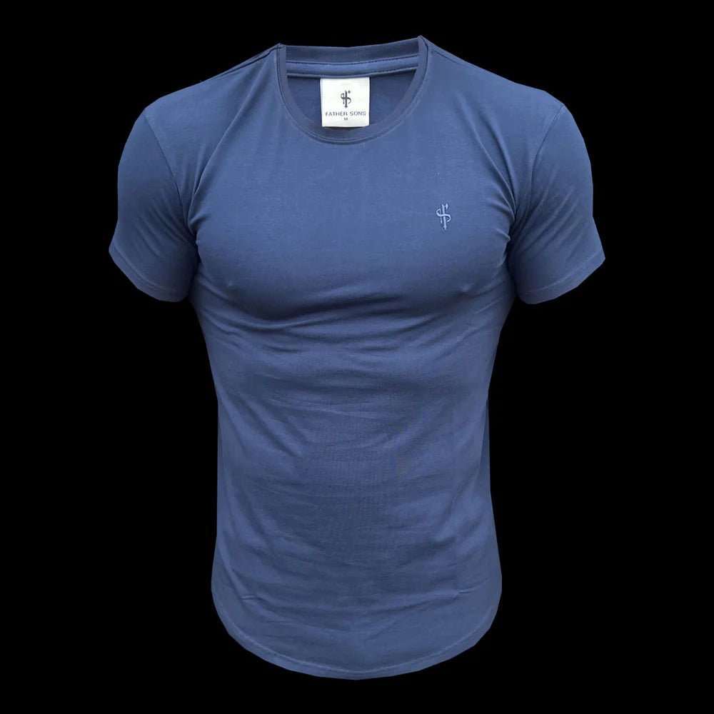 Weekend Offers That Thrill Father Sons Classic Navy Tonal Curved Hem Crew T Shirt - FSH1149 Weekend Offers That Thrill Father Sons Classic Navy Tonal Curved Hem Crew T Shirt - FSH1149