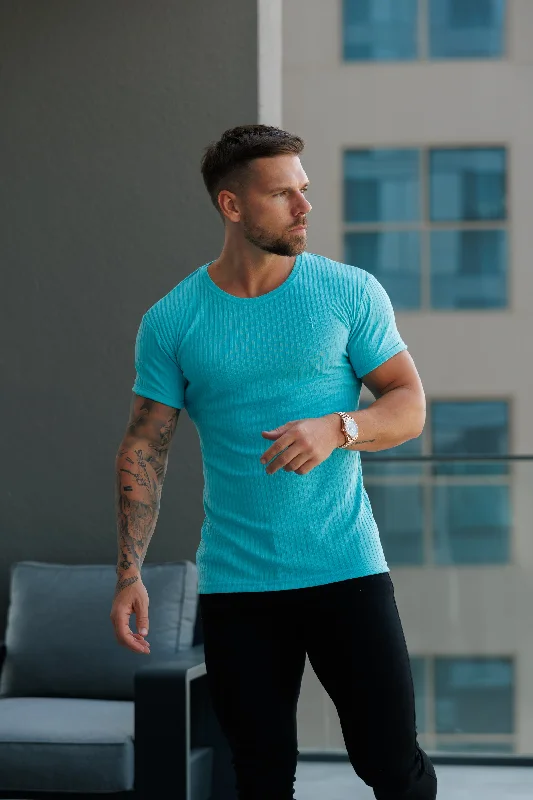 Midnight Madness Father Sons Classic New Mint Ribbed Knit Super Slim Short Sleeve Crew - FSH1162 Midnight Madness Father Sons Classic New Mint Ribbed Knit Super Slim Short Sleeve Crew - FSH1162