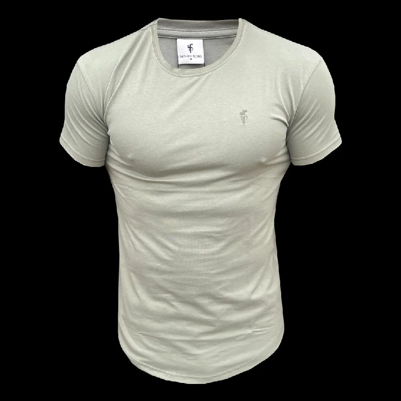 Weekend Deals That Spark Father Sons Classic Olive Tonal Curved Hem Crew T Shirt - FSH994 Weekend Deals That Spark Father Sons Classic Olive Tonal Curved Hem Crew T Shirt - FSH994