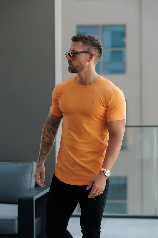 The Best Prices Father Sons Classic Orange Tonal Curved Hem Crew T Shirt - FSH1152